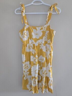 Japna Yellow + White Floral Smocked Sundress - New, Size Medium